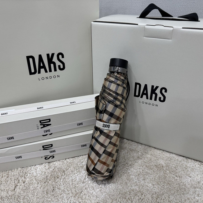 (국내매장판) 닥스 경량 베이지 체크패턴 3단 UV차단 여름 양산 (우양산 겸용)