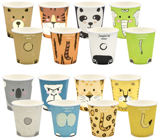 정글종이컵 184ml, 1개, 200개입