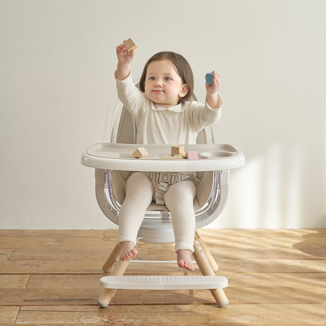 에시앙범보의자 체인지업 로우 하이체어 올인원 아기의자, 돌핀그레이