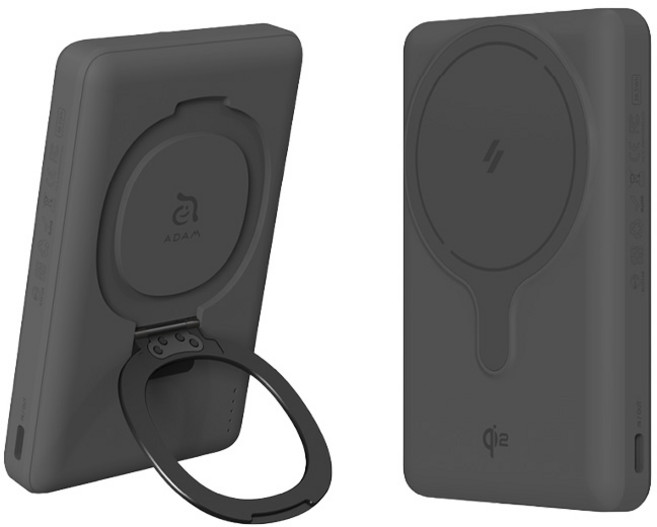 亞果元素 ADAM VIONTA GQ1 支架 磁吸行動電源 Qi2 15W 無線快充, 灰色, GQ1-10000mAh
