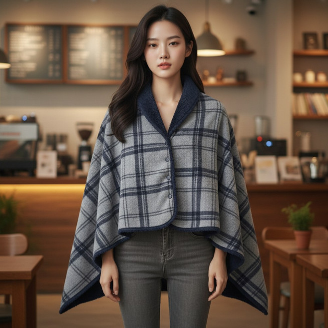 릴로이 극세사 똑딱이담요 양면 망토