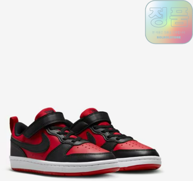 (브랜드정품/AS) 나이키 코트 버로우 로우 리크래프트 주니어 레드 블랙 베이비 아동신발 어린이운동화