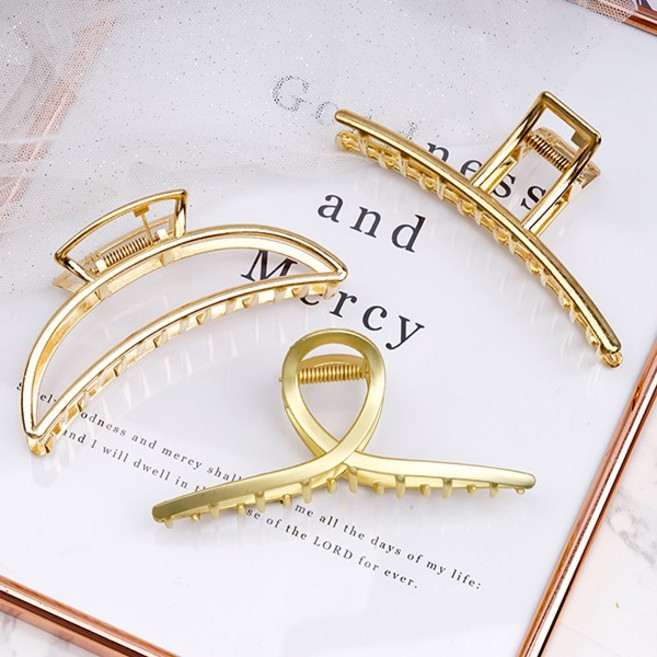 이쁨달다 대왕핀 3p세트 파우치 1+1+1 메탈 진주 큐빅 럭셔리 고급 송혜교 집게핀 7type