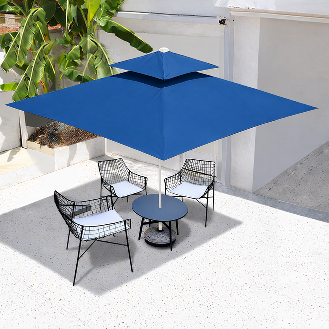 카나모 2층 팔각 파라솔 특대형 캠핑 낚시 비치 파라솔받침대 야외 테라스 휴대용, 06.사각 2단 파라솔 특대형-블루