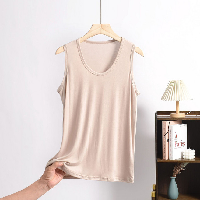 여성 빅사이즈 통기성 비스코스모달 기본핏 민소매 나시 티셔츠 QM-2515