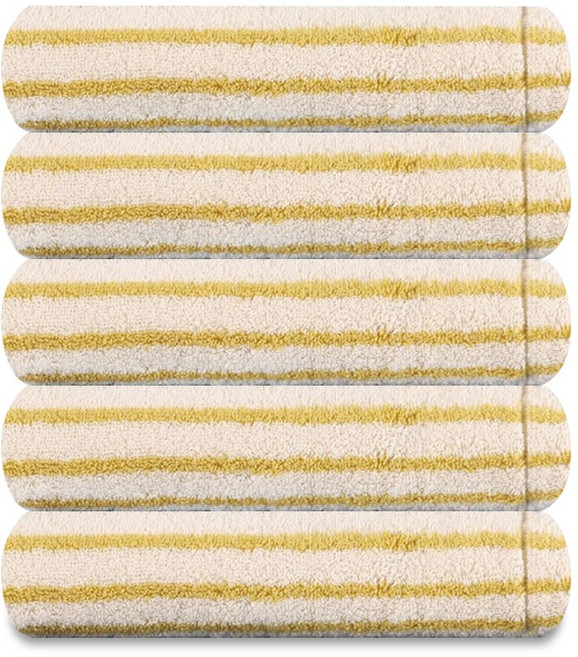 송월 호텔컬렉션 스트라이프솔리드44 선염 220g 호텔수건, 5개, 베이지