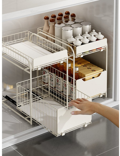 [컴포티아] 주방 수납용 슬라이딩선반 간편 설치, 1개