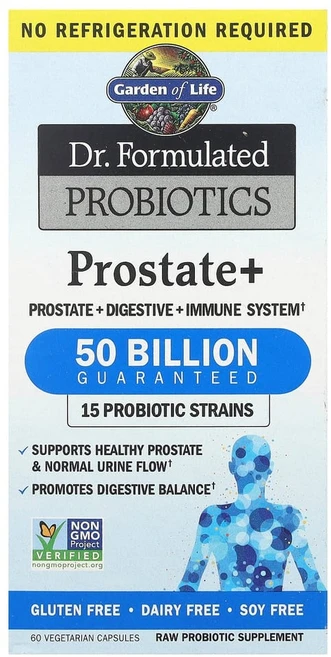 가든오브라이프 닥터 포뮬레이티드 프로바이오틱 유산균 프로스테이트+ 베지테리안 캡슐, 1개, 60정 - 쿠팡