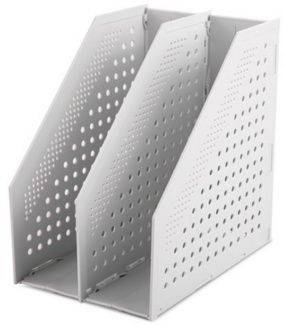 델리 2단 폴딩식 데스크 파일 꽂이, 01 2단 (Gray) x 1개