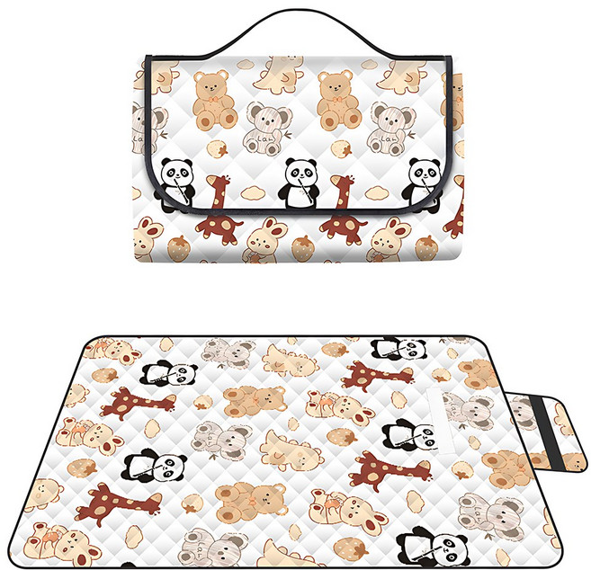 애니멀 패턴 소프트 엠보 특대형 방수 돗자리, 애니멀월드