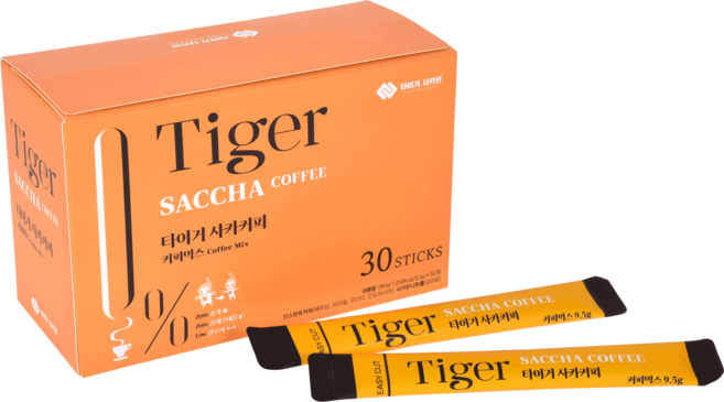 타이거사카커피 30T 당걱정없이 달달한 믹스커피 사카커피 (30개입), 1박스, 30개입, 9.5g