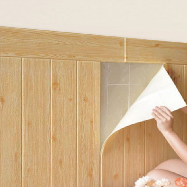 접착식 붙이는 폼블럭 시트지 나무결 폼벽지