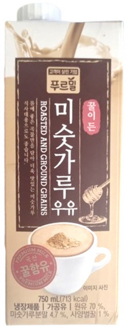 푸르밀 미숫가루우유 750ml 꿀이든 6곡우유, 9개