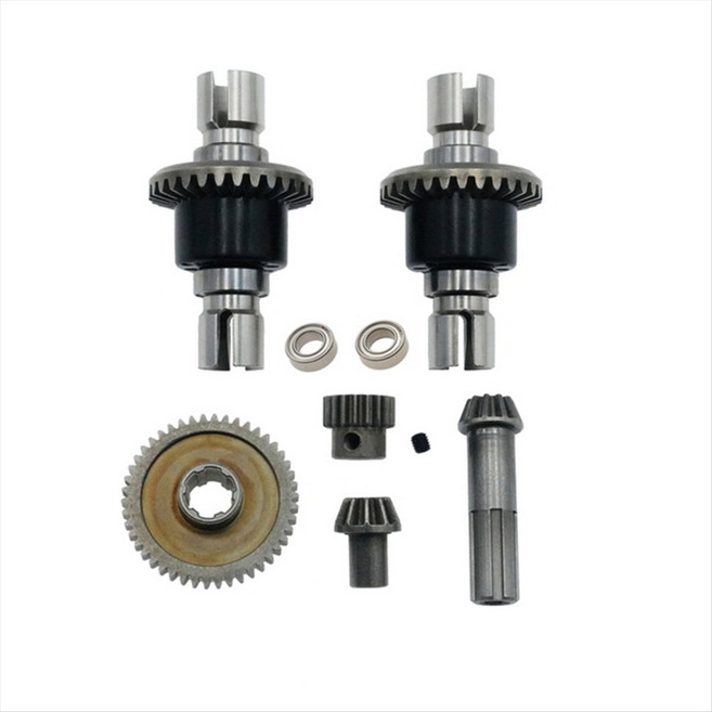 RC 자동차 금속 차동 및 변속기 기어 1/12 SY1201 1202 1203 1204 RC 자동차 금속 수정 액세서리, 블랙 &amp; 실버