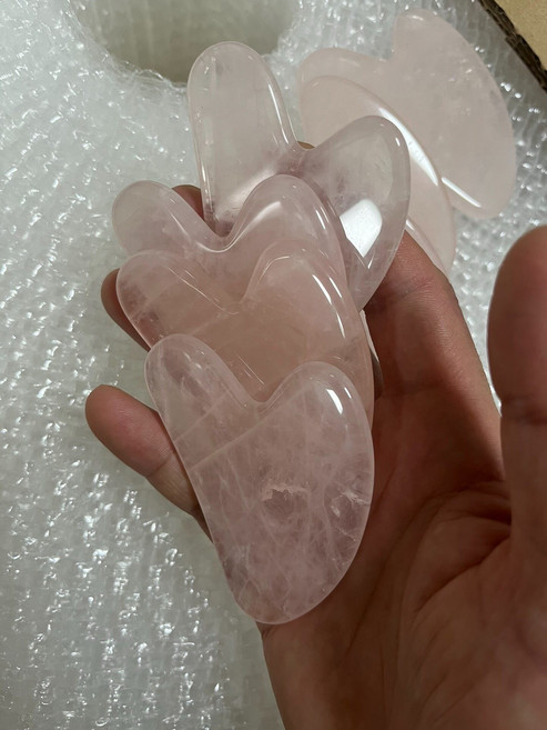 水晶 玉石 刮痧板 臉部眼部美容按摩刮板 全身通用, 1個, 如圖所示