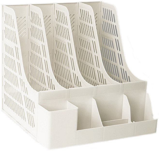 코히모 4단 폴딩식 서류 파일꽂이 화일 박스 파일 정리함 4W093, 1개, 화이트