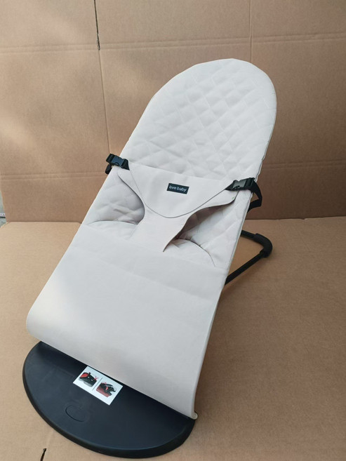 DIU 嬰兒搖搖椅哄娃哄寶寶哄睡搖籃躺椅可摺疊可調節搖搖椅安撫椅, 1件, 米色菱形款  +蚊帳:如圖