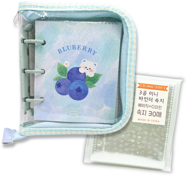 3공 포카 바인더 미니 폴라로이드 앨범, 30매, 블루베리