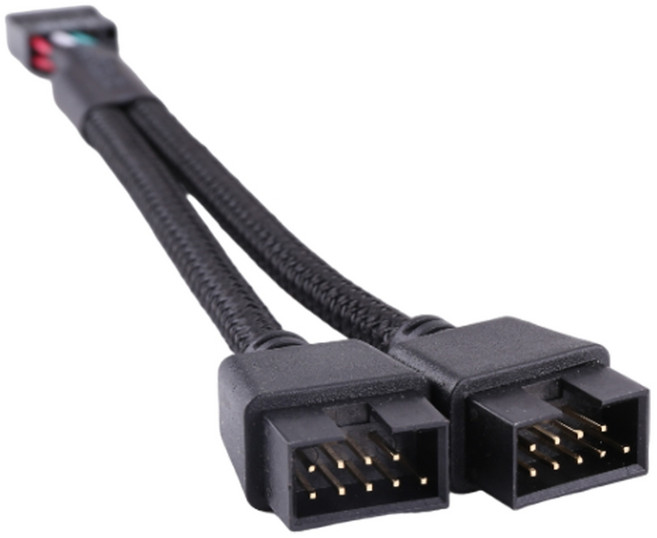 컴퓨터 마더보드용 USB 확장 케이블 USB 9핀 암수에서 듀얼 9P 남성 ~2 익스팬더 케이블 차폐 브레이딩, 1pcs, 1개