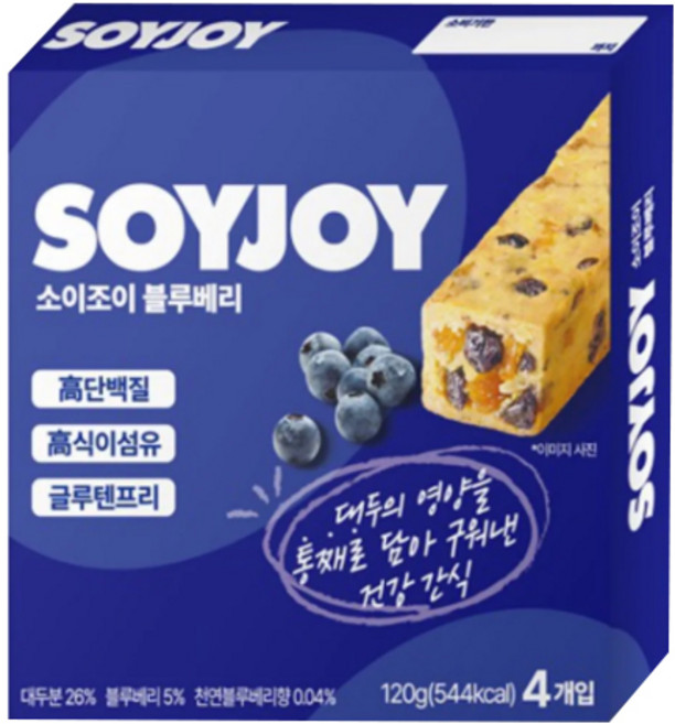 소이조이 블루베리 단백질 바, 4개, 30g
