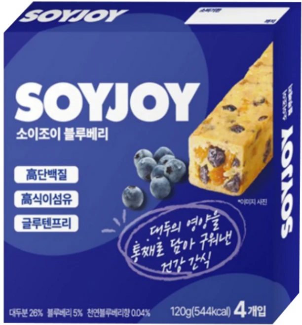 소이조이 블루베리 단백질 바, 4개, 30g - 쿠팡