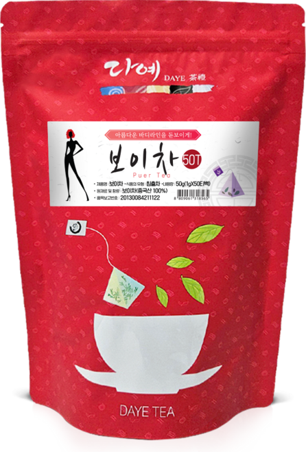 [본사직영] 다예 맛있는 보이차 생분해 삼각티백, 1g, 50개입, 15개