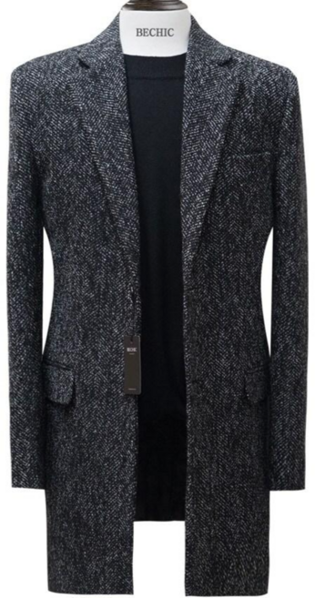 비시크 코일트 헤링본 코트