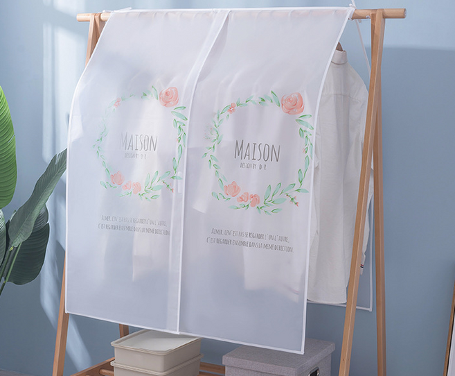 행거가리개 예쁜 행거 가림막 커버 덮개 가리기 옷 가리개 먼지차단 큰 사이즈 보호 의류 옷방 행거덮개 행거커버, 화사한 풀잎, 1개, 1개입