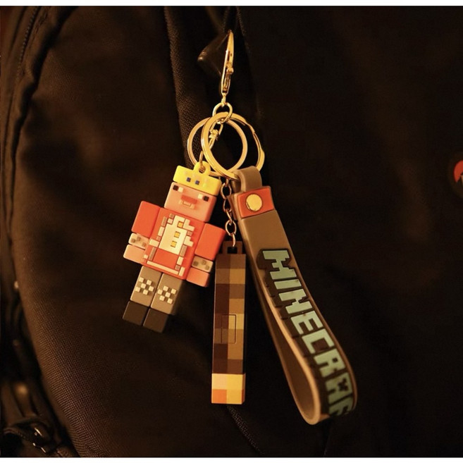 마인크래프트 피규어+7색 변색 충전식 횃불 (2종 세트), 1세트, 2세대-D