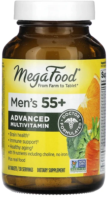 MegaFood 55세 이상 남성용 고급 종합비타민 60정, MegaFood55세이상남성용고급종합비타민60정, 1개 - 쿠팡