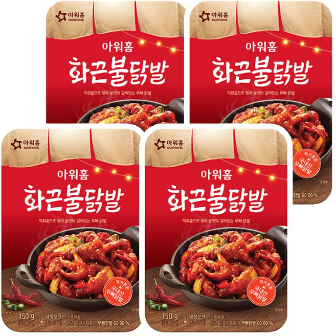 아워홈 신당동식 화끈불닭발, 4개, 150g