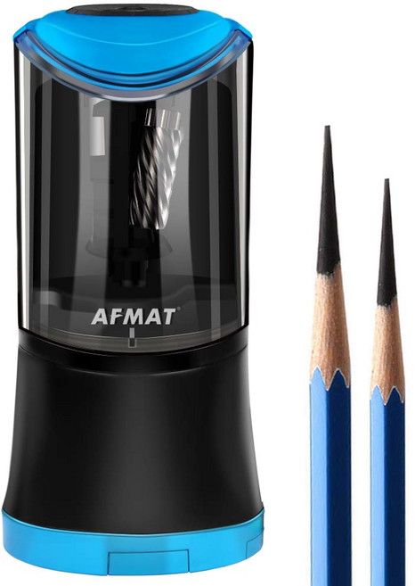 AFMAT PS09 전동 롱 포인트 연필깎이 2구멍 빠른 AFMAT PS09 Electric Long Point Pencil Sharpener 2 Holes Fast Sha, 1개, 파란색