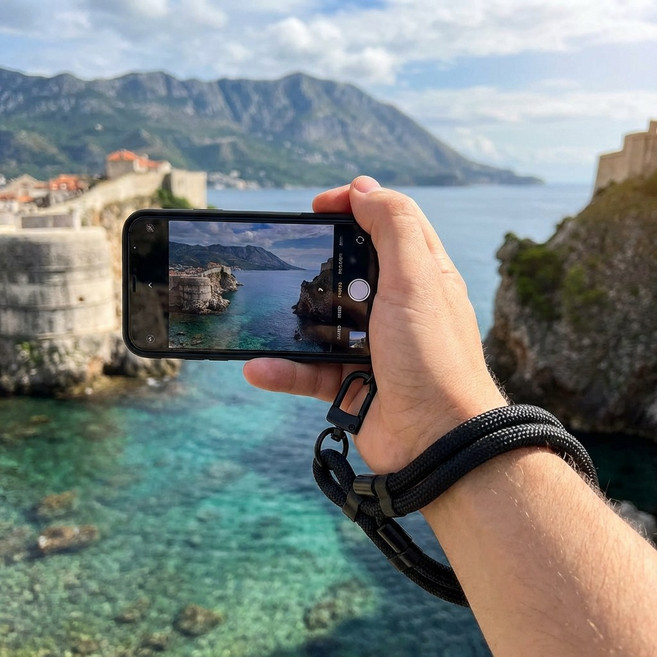 레이너리 핸드폰 도난방지 휴대폰 손목 스트랩 핸드폰줄, 1개, 블랙