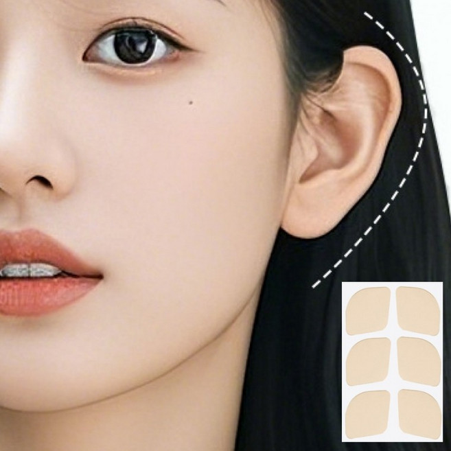 누운귀테이프 엘프 요정 귀 세우는 스티커 필러 셀프 성형 교정 엘프귀 요정귀 테이프 리프팅, 1개, 반투명 18개입