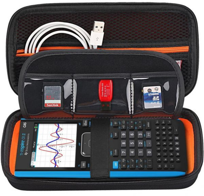 Texas Instruments TI-Nspire CX II CAS/CX II/CX 컬러 그래프 계산기 등을 위한 BOVKE 케이스 - USB 케이블 및 기타 액세서리를 추가, BOVKE Black