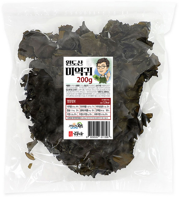금복식품 완도 저염 미역귀 국산 미역국 반찬 간식용, 200g, 1개
