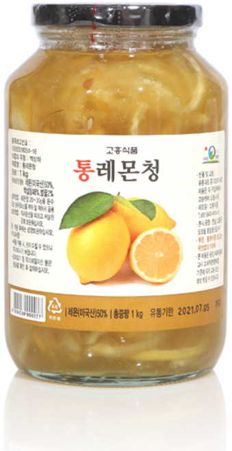 (고흥식품) 화학 첨가물이 없는 100% 통 레몬차, 1kg, 1개입, 1개