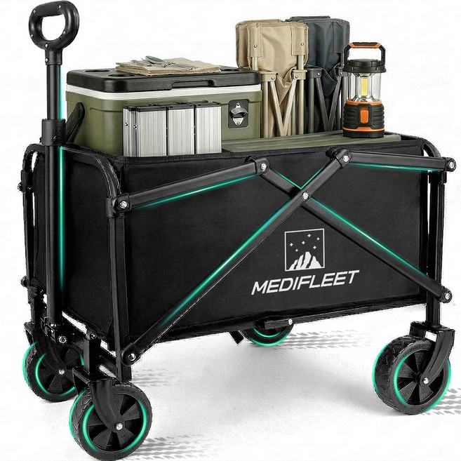 메디플릿 다용도 캠핑 아웃도어 폴딩 카트 웨건, 1개, 블랙(6호)