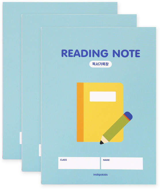 인디고어린이 초등 우리학교 고학년 좁은칸 독서기록장, 민트 세트, 민트, 3개