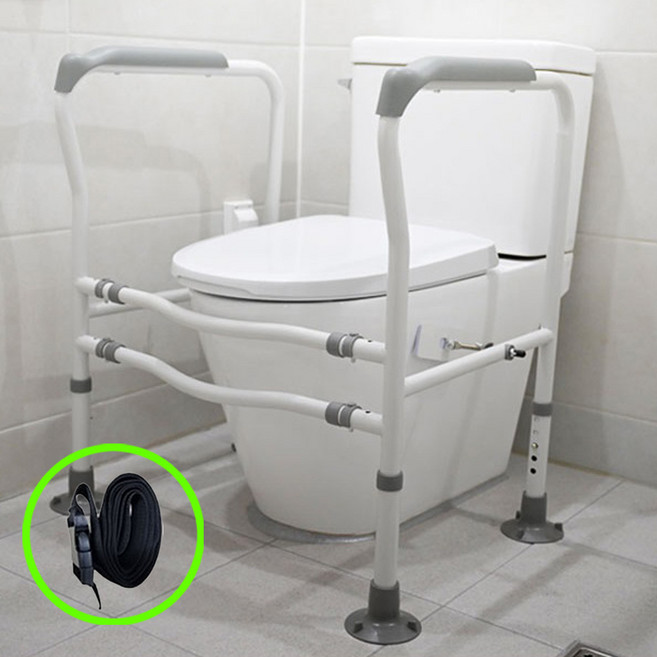 실버양품 변기 안전손잡이 보조거치대 화장실 안전바 노인, 그레이, 1개