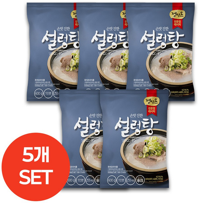 초원식품 정성온 설렁탕 냉동, 600g, 5개