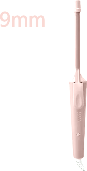 Keka 9mm 봉고데기 5단계 온도 조절 슬림 컬링 남녀공용 식물성 단백질 코팅, 핑크