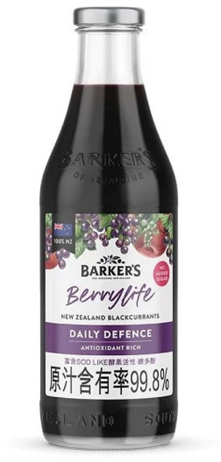BARKER'S Berrylife 黑醋栗綜合果汁, 3個, 710ml