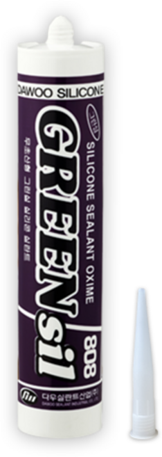 에스테크 다용도 냄새 적은 실리콘 그린씰 (노즐 포함) 흑색, 1개