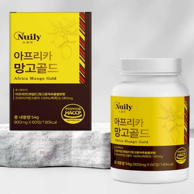 Nuily 아프리카 망고골드 60정 모로오렌지 석류착즙 저분자콜라겐 가르시니아, 1개