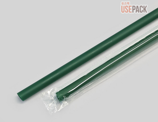일자빨대 개별포장 28cm 그린 500개 녹색빨대, 1개, 500개입