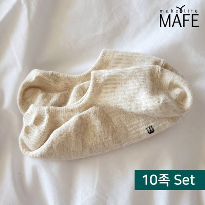 메이프 남자 여자 골지 페이크삭스 덧신 양말 10족 세트