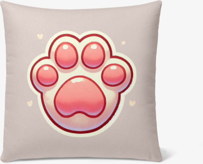 크래이지앤쿨디자인 집사님들 주목!! 사랑스러운 슈퍼냥냥이 핑크젤리 발바닥 귀여운 슈퍼댕댕이 꼬순내 발바닥 러블리 커플쿠션 ( 40 X 40 CM ), 냥냥이, 아이보리