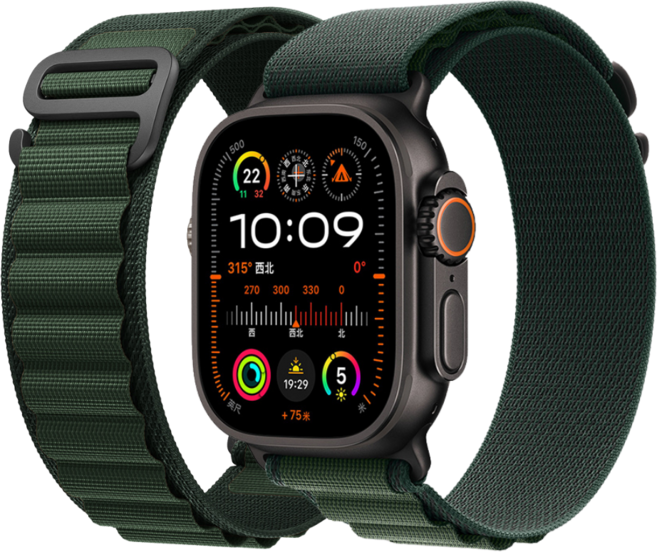 애플워치 호환 스포츠 알파인 루프 스트랩 울트라1/2/3 11 10 9 8 7 3 SE1/2/3, 다크그린/블랙, 1개