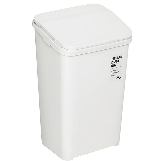 네이쳐리빙 부드럽게 열리는 원터치 휴지통 20L, 화이트